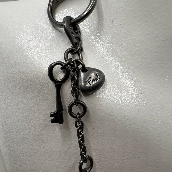 Fossil Gunmetal Circle Link Necklace - Picture 3 of 3